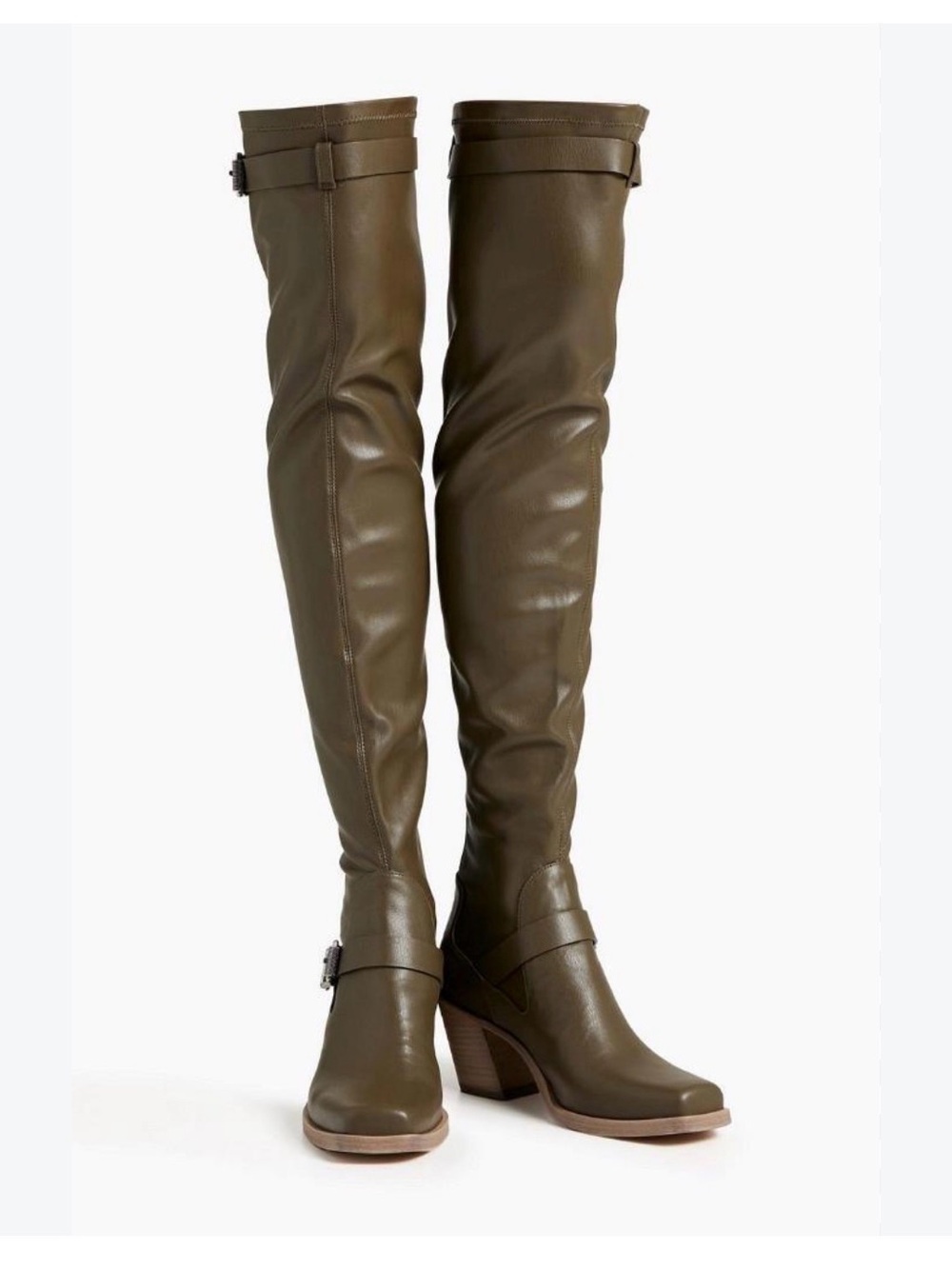$695 - Rag & Bone Axis Thigh High Buckle Boot in Dark Olive Size 9 New W/O Tags